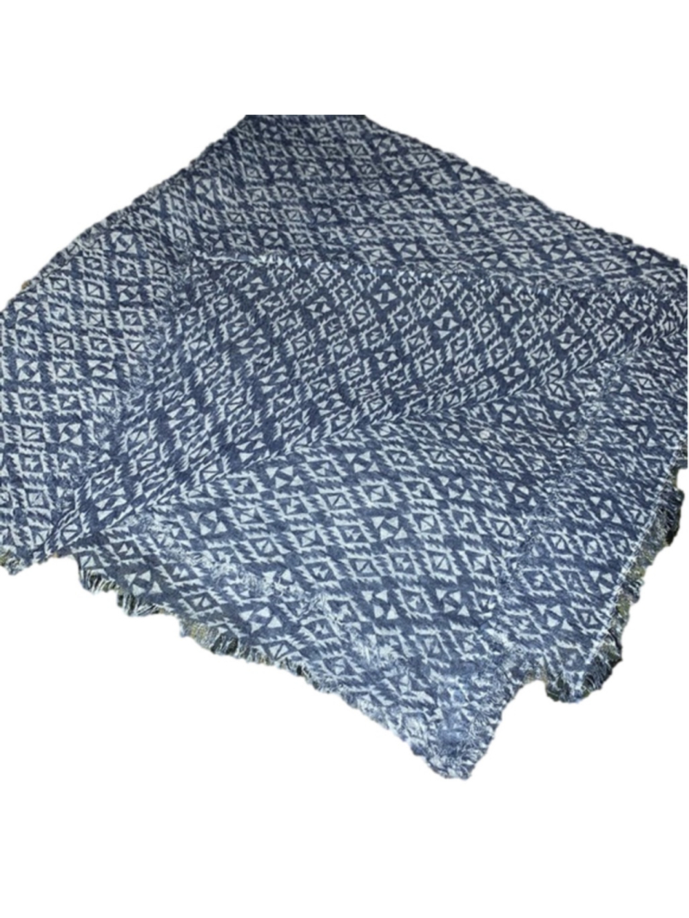 Large blue and white lightweight scarf